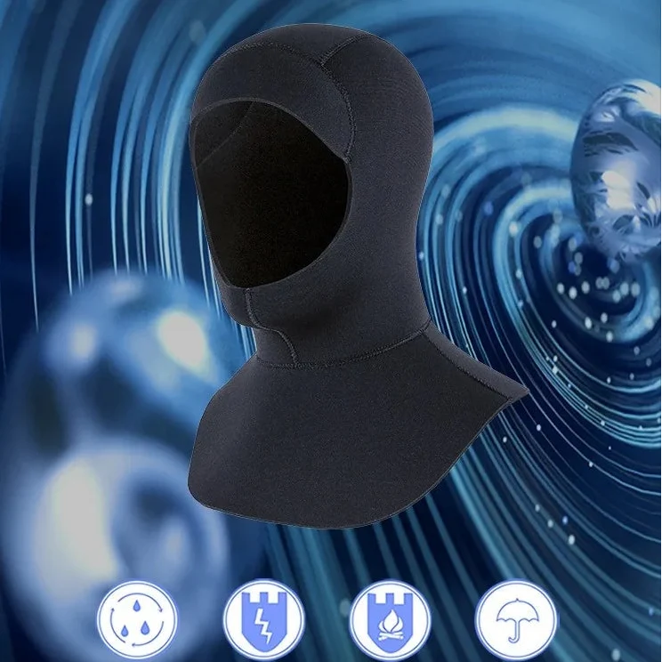 Neoprene Diving Hood – 3mm/5mm Stretchy Thermal Wetsuit Cap for Men and Women, Cold Water Scuba Diving, Swimming, Snorkeling and Surfing