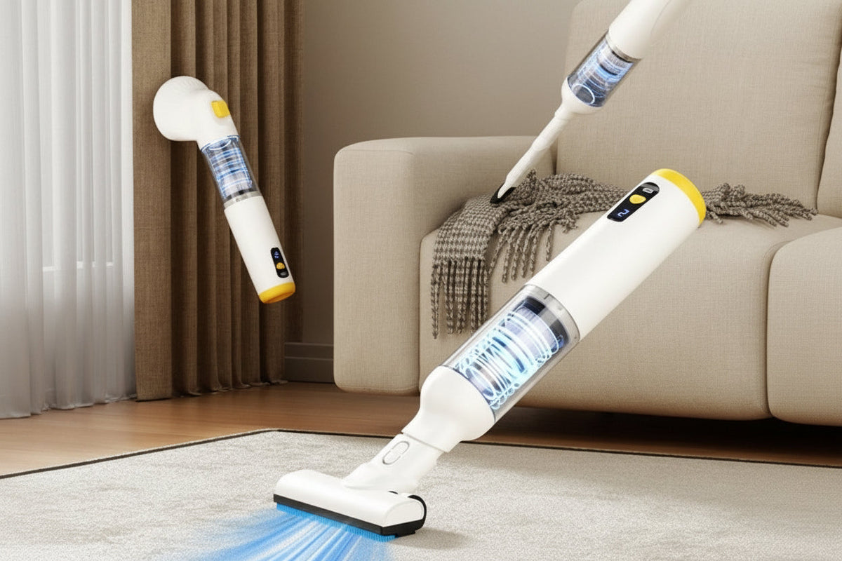 Wireless Handheld Vacuum – Strong-Suction Type-C Rechargeable Dust Buster with Pet Grooming Comb, Low-Noise Cleaning and Multi-Purpose Home or Car Use