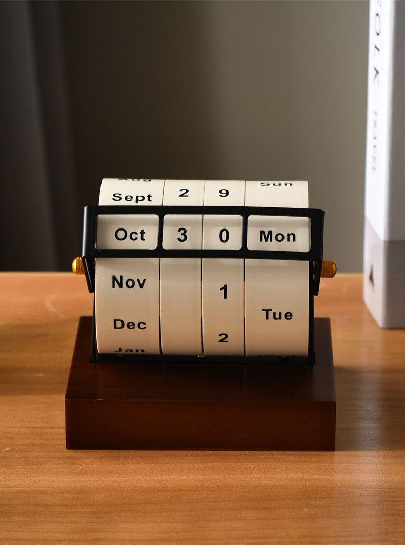 Perpetual Wheel Calendar – Large Rotating Desktop Calendar Organizer for Home Office Planning, Countdown Display and Decorative Desk Styling