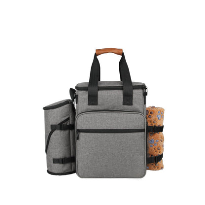 Large Dog Travel Bag Set – Pet Weekend Luggage with Food Container, Collapsible Bowls & Organizer Pockets for Camping, Trips & Overnight Adventures