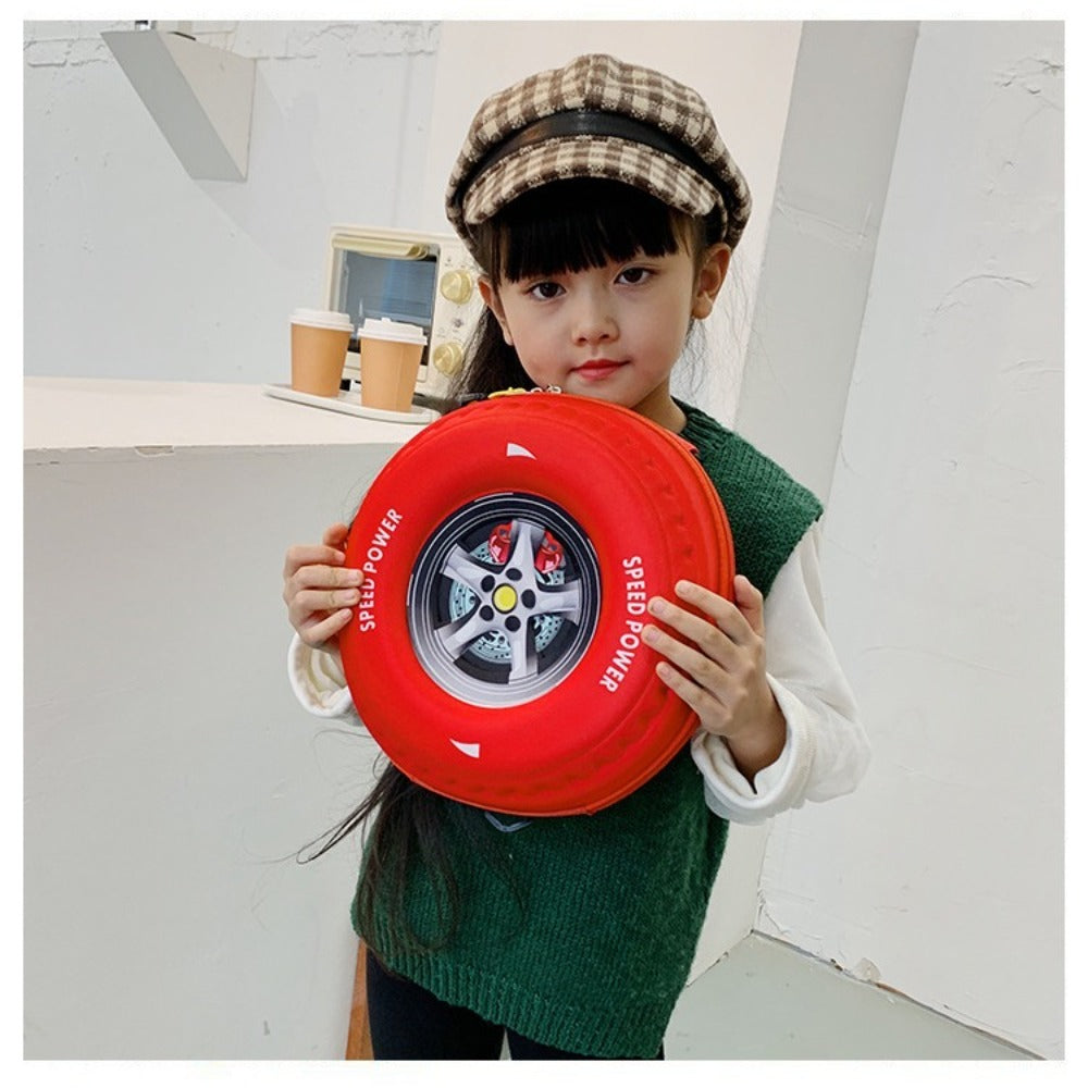 Colorful Tire-Shaped Kids School Backpack – EVA Waterproof Large-Capacity Kindergarten Bag with Adjustable Straps for Boys & Girls