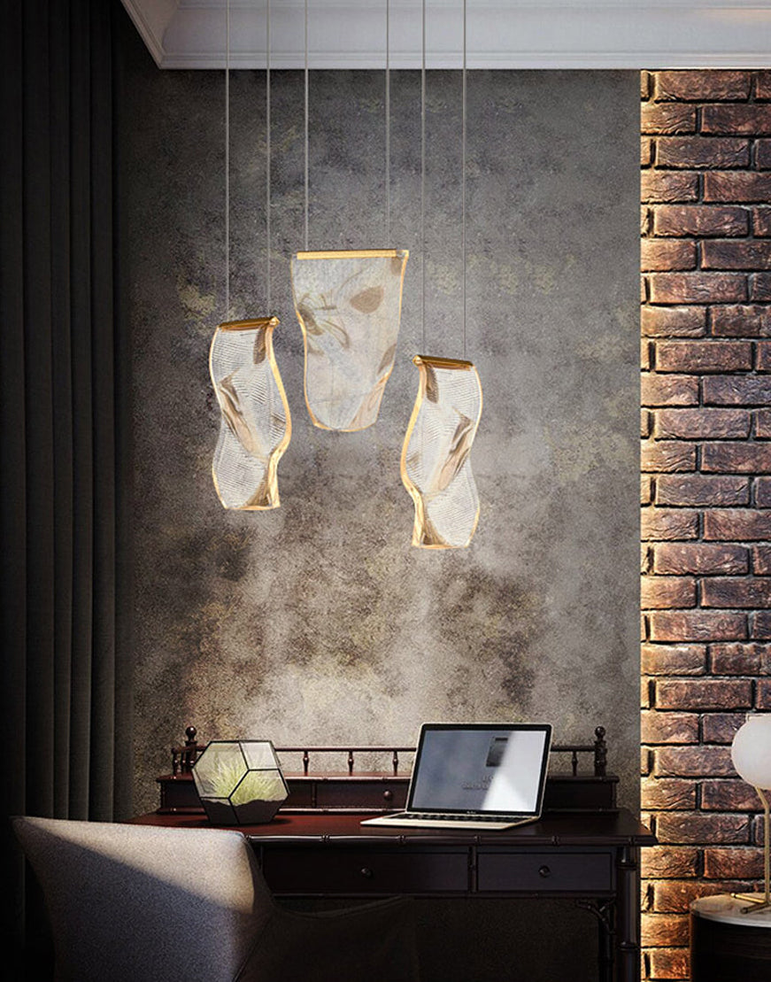 Modern Aluminum Acrylic LED Pendant Light – Designer Hanging Lamp for Dining Room, Foyer and Stylish Interior Decoration