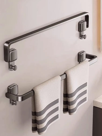 Folding Suction Cup Towel Rack – No-Drill Wall-Mount Bathroom Hand Towel Holder for Space-Saving, Convenient and Damage-Free Organization