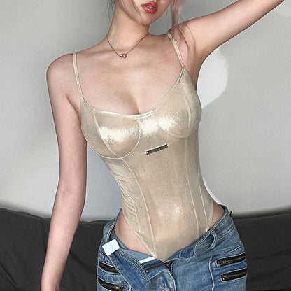 Sexy Lace-Up Bodysuit for Women – One-Piece Sleeveless Slim Fit Lingerie Outfit, Casual Festival Streetwear for Summer Fashion Trends