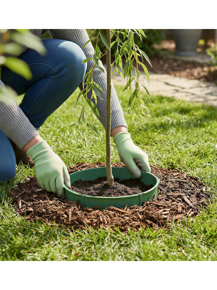 Plant Grow Protection Ring – Deep-Watering Circular Landscape Edging for Garden Beds, Root Care, Planting Support and Cleaner Organized Outdoor Growing