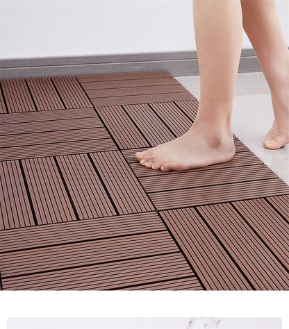 Raised Wood-Look Floor Mat – Moisture-Proof Anti-Fall Splicing Pad for Elderly and Pregnant Users with Safer Bathroom or Home Footing