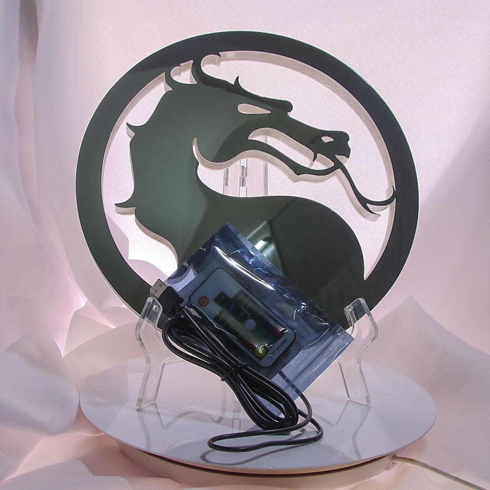 Evil Dragon Neon Sign – LED Gamer Wall Light with Fighting-Game Style for Game Rooms, Bedrooms and Gaming Setups with Dark Glow