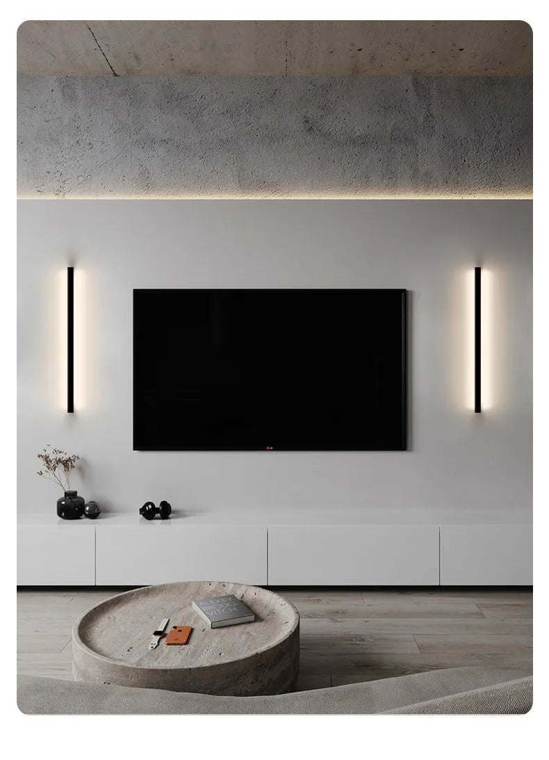 Modern Minimalist LED Wall Lamp – Luxury Long Strip Light for Bedrooms, Living Rooms, Bedside Areas, Hallways and Sofa Background Lighting