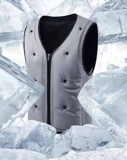 Ice-Cool -15°C Men’s Cooling Waistcoat – Sleeveless Physical Cooling Jacket for Summer Work, Fishing & Outdoor Activities, No Battery Required