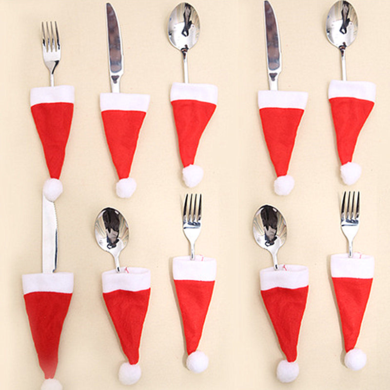 Christmas Cutlery Holder Set – Festive Fork and Knife Pocket Sleeves for Holiday Table Settings and Dinner Parties