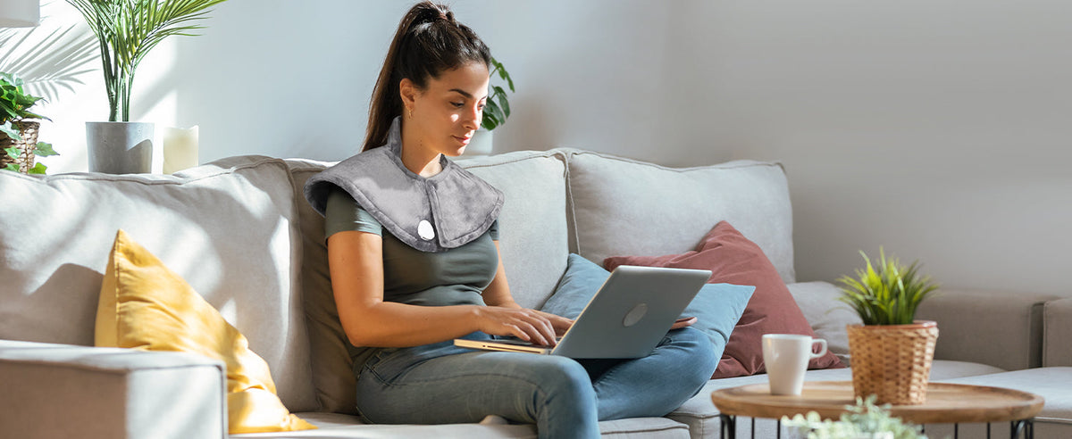 Electric Neck and Shoulder Heating Pad - Warm Compress Wrap for Back Pain Relief, Menstrual Comfort and Relaxation