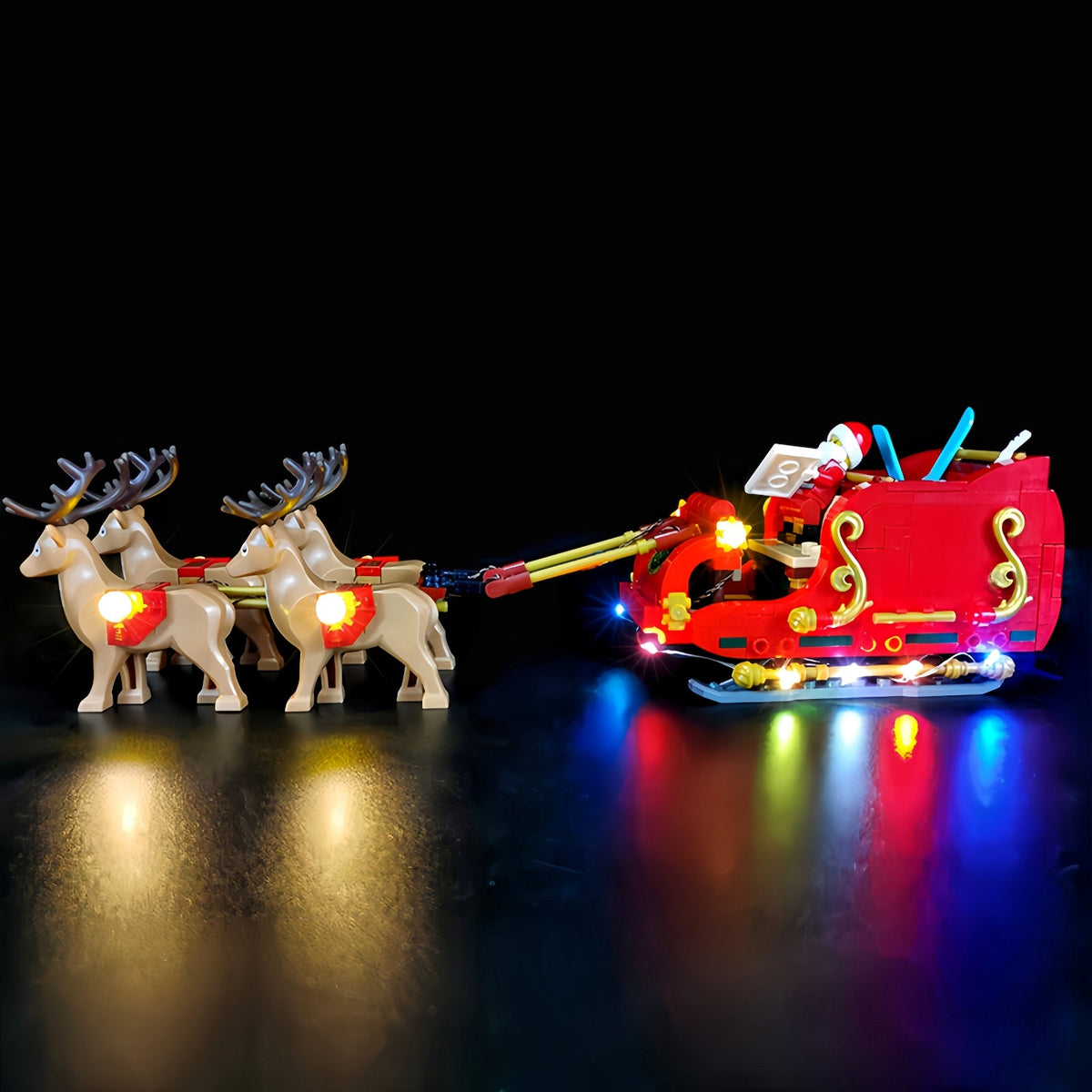 LED Light Kit for LEGO 40499 Santa’s Sleigh – Decorative Christmas Lighting Add-On with Battery Box for Festive Display Enhancement