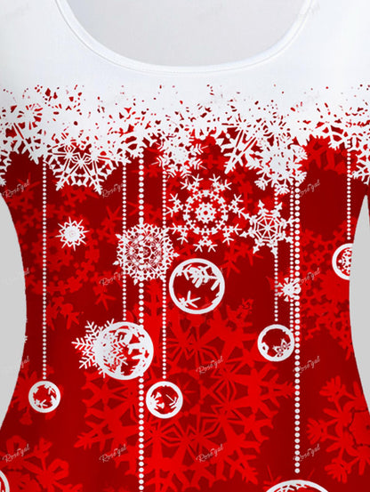 Women’s Christmas Cosplay Bodysuit – 3D Printed Women’s Tee and Leggings Two-Piece Outfit, Comfortable Graphic Holiday Sleepwear