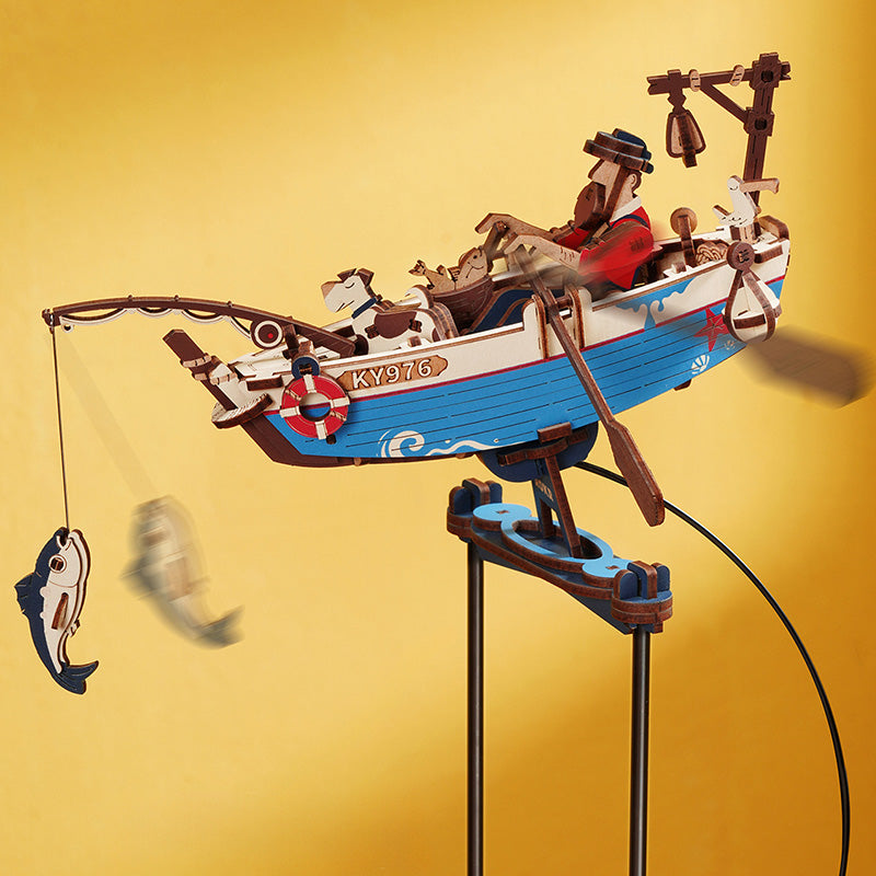 Robotime Ocean Fisher Puzzle – 3D Pendulum Toy Building Kit for Family, Colleagues, Home Décor & Creative Gift Ideas