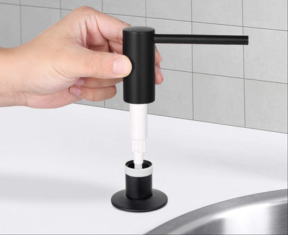 Liquid Soap Dispenser – 500ML Black Brass Pump Bottle for Kitchen and Bathroom Countertops, Stylish Refillable Hand Soap Organizer