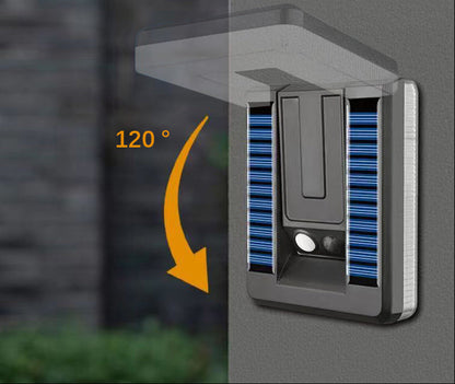 Foldable Solar Wall Light – 120° Adjustable Head with Remote, Infrared Sensor, Three Modes and IP65 Waterproof Outdoor Security Lighting