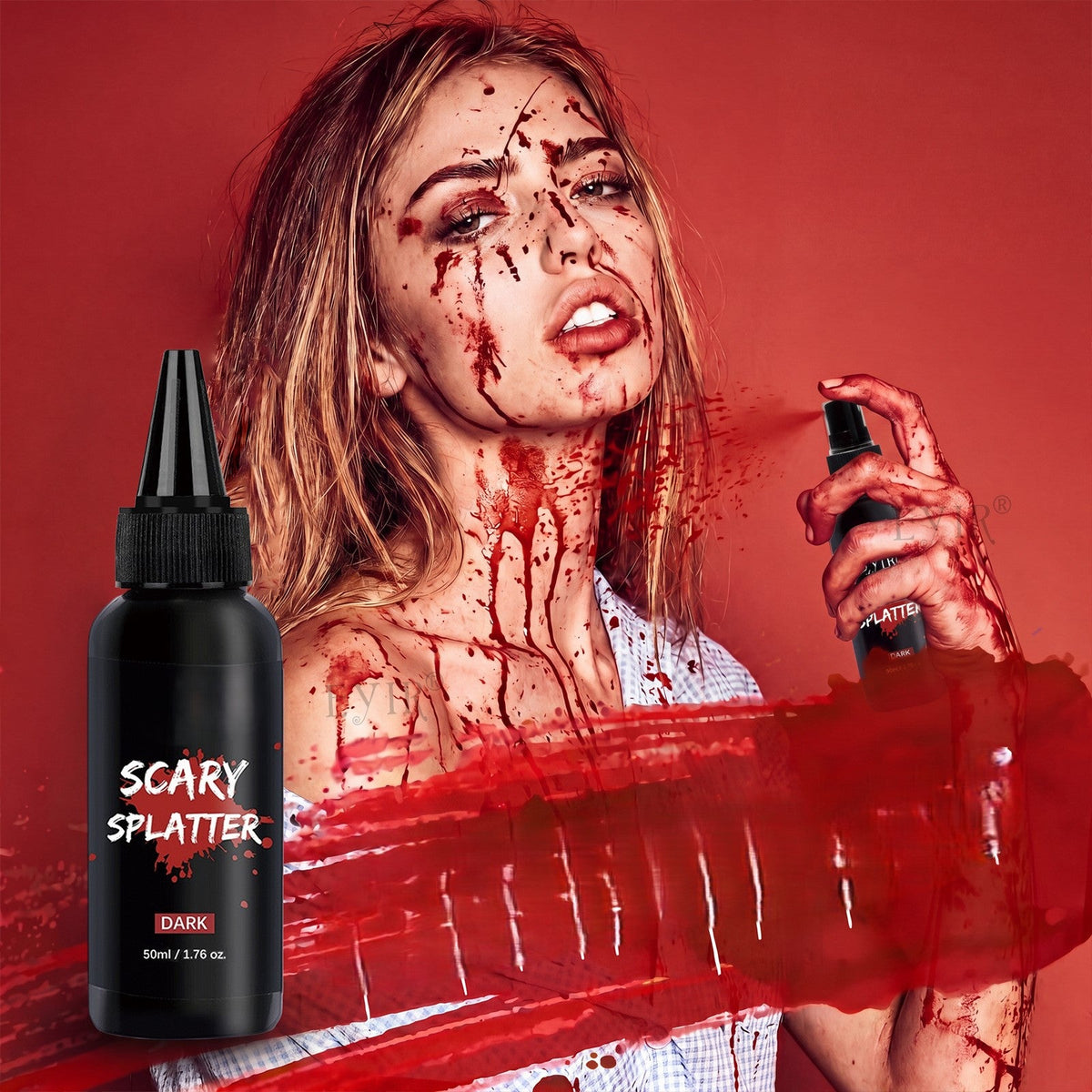 Fake Blood Makeup Kit – 5-Piece Realistic Washable Halloween SFX Set for Zombies, Monsters, Mouth Effects, Clothes and Horror Costumes