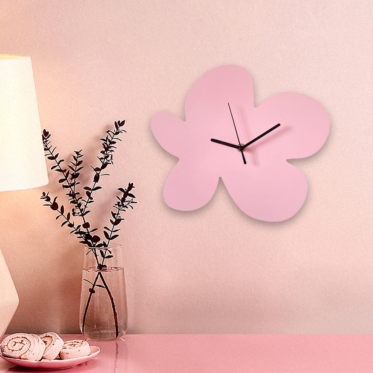 Floral Silent Wall Clock – Nordic Farmhouse Style Home Decor Clock for Kitchen, Bedroom and Dining Room