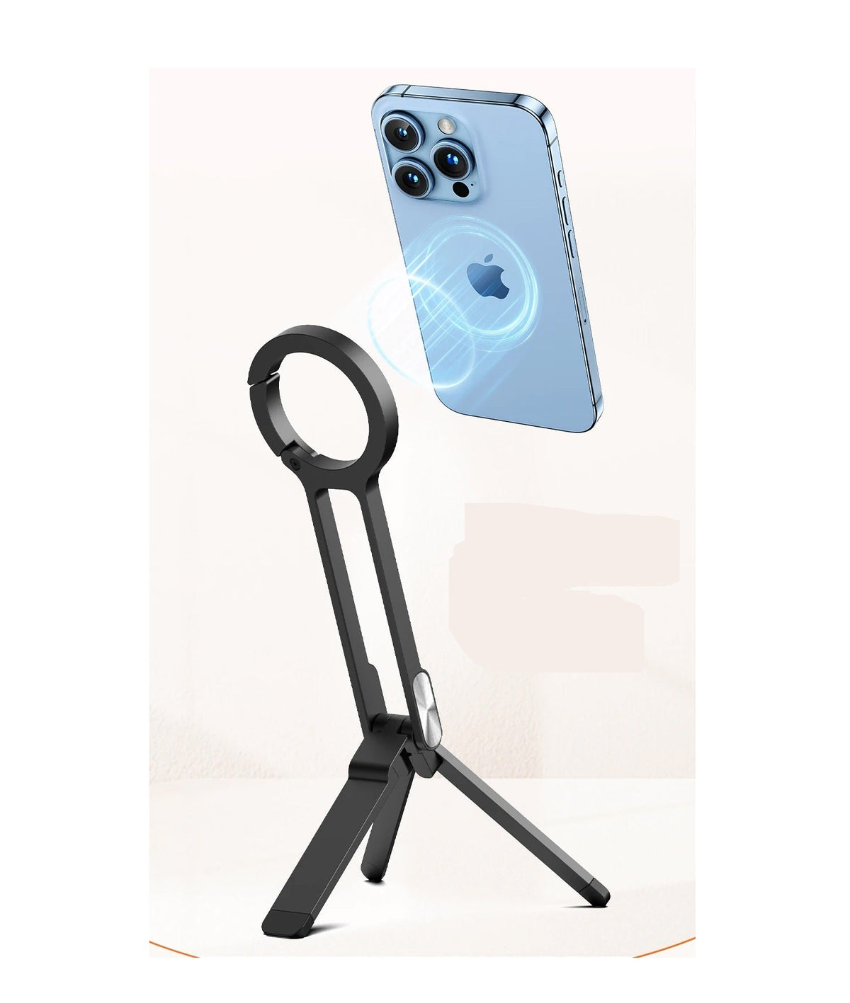 Adjustable Mag Safe Phone Tripod – Portable Magnetic Mount with Carabiner Handle, Vlog Travel Tripod Stand for iPhone 12–17 Pro Max