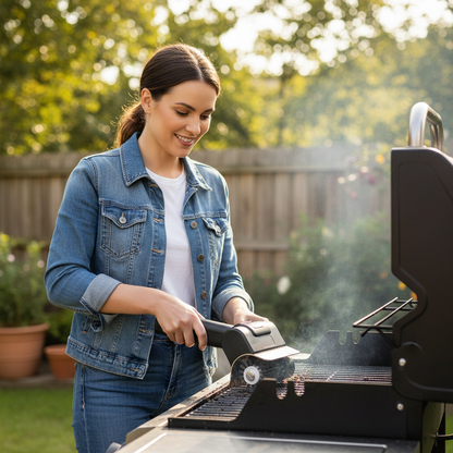 Rechargeable Electric Grill Brush – High-Speed Handheld BBQ Cleaner with Stainless Steel Brush Head for Fast, Powerful Grate and Barbecue Maintenance