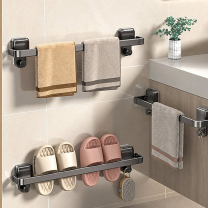 Folding Suction Cup Towel Rack – No-Drill Wall-Mount Bathroom Hand Towel Holder for Space-Saving, Convenient and Damage-Free Organization