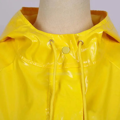 Coraline Yellow Raincoat Cosplay Costume- Wybie Inspired Halloween Trench Coat Outfit for Anime Convention Party Dress Up and Cosplay Events