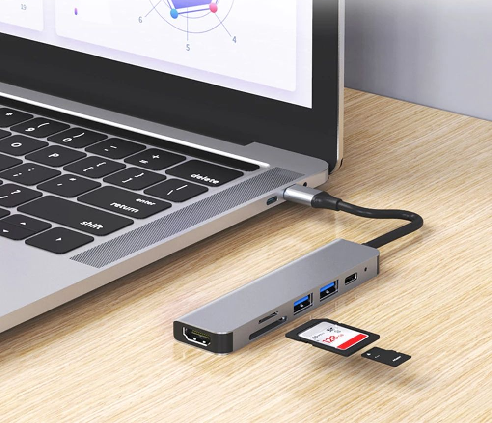 USB-C Hub Docking Station – 4-in-1 High-Definition Type-C Adapter for iPad, Phones, Computers and Game Consoles with Versatile Connectivity