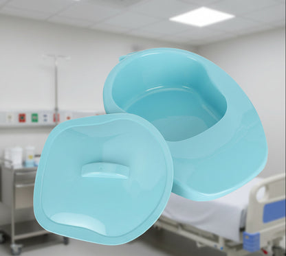 Portable Bedpan with Cover – Household Toilet Bedpan for Bedridden Patients, Elderly Adults, Pregnant Women and Limited Mobility Care