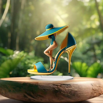 Creative High-Heel Beauty Figurine – Stylish Cartoon Desktop Ornament for Living Room Home Decor, Unique Decorative Accent for Modern Spaces