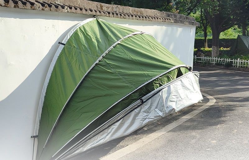 Portable Motorcycle Garage Tent – Outdoor Hanging Storage Shelter for Motorbikes, Speedway Equipment and Weather-Protected Parking, Model CZX-507