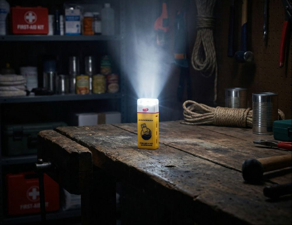Emergency Saline Water LED Lamp – Compact Water-Activated Light with Water-Resistant Design, Maintenance-Free Operation and No Charging Required