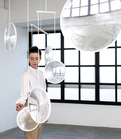 Yuji Okitsu LED Pendant Light – Round Clear Glass Designer Fixture for Hotels, Dining Rooms, Living Spaces and Modern Restaurant Interiors