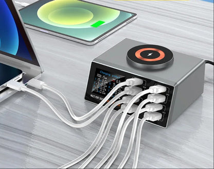 Fast Charging Station – 140W USB 8-Port Smart Charger for Multiple Android Phones and Devices at Home, Office, Hotels, Restaurants and Travel