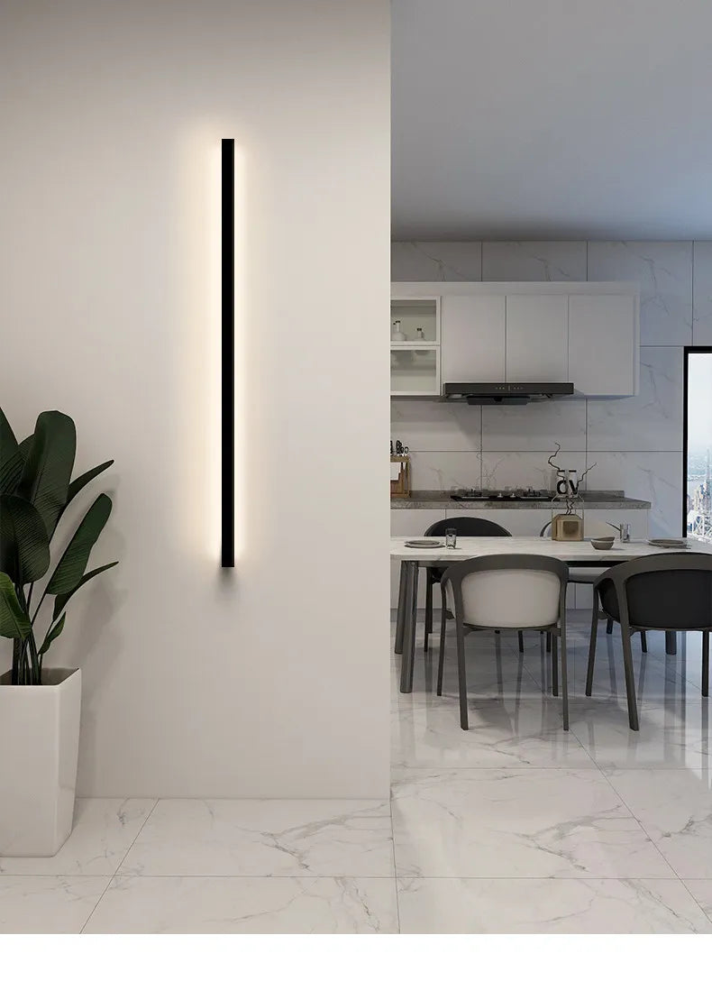 Modern Minimalist LED Wall Lamp – Luxury Long Strip Light for Bedrooms, Living Rooms, Bedside Areas, Hallways and Sofa Background Lighting