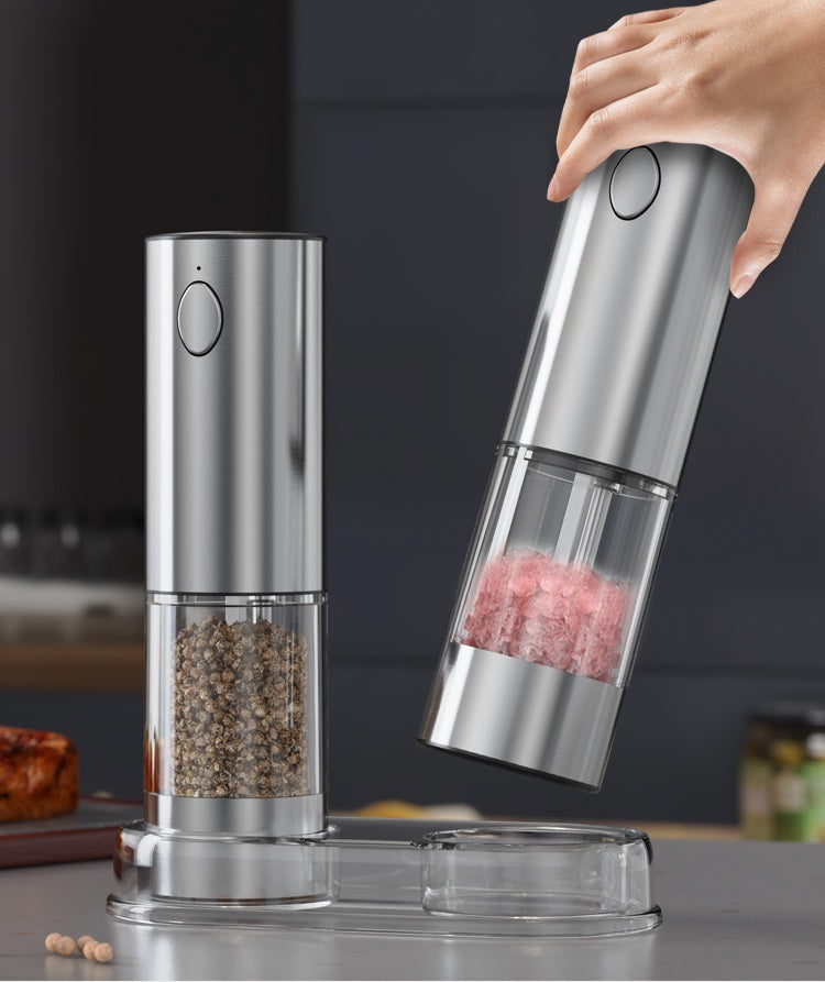 USB Rechargeable Electric Salt & Pepper Grinder Set – Adjustable Mill with Large Capacity for Home & Kitchen Use