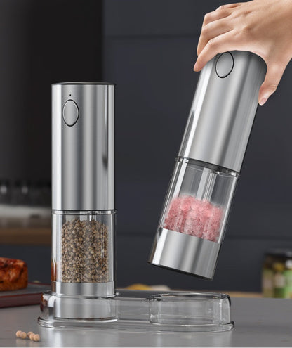 USB Rechargeable Electric Salt & Pepper Grinder Set – Adjustable Mill with Large Capacity for Home & Kitchen Use
