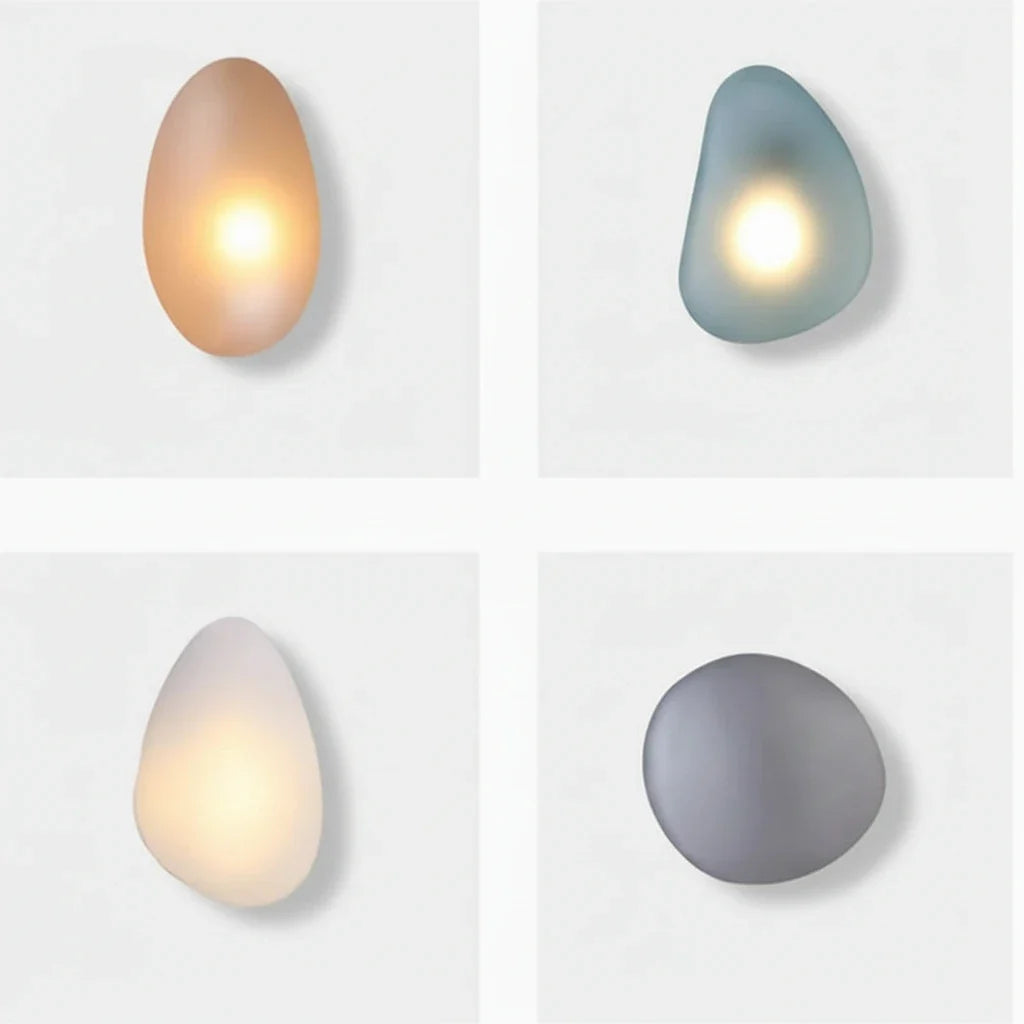 Nordic Pebble Wall Lamp – Creative Designer Shape Sconce for Studies, Bedrooms and Living Rooms with Modern Decorative Ambient Lighting