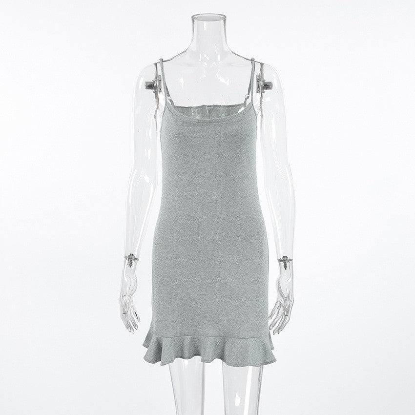 Cotton Spaghetti Strap Nightgown – Sexy Backless Mini Sleep Dress for Women with Sleeveless Comfort, Lightweight Nightwear and Relaxed Home Lounging