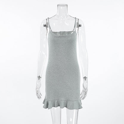 Cotton Spaghetti Strap Nightgown – Sexy Backless Mini Sleep Dress for Women with Sleeveless Comfort, Lightweight Nightwear and Relaxed Home Lounging