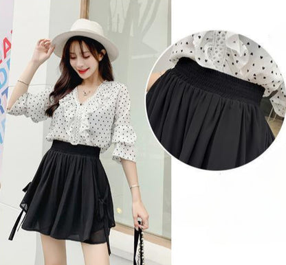 Korean Wide-Leg Chiffon Shorts – Women’s Elastic-Waist Baggy Summer Pants with Elegant Aesthetic Styling, Casual Comfort and Relaxed Everyday Fit