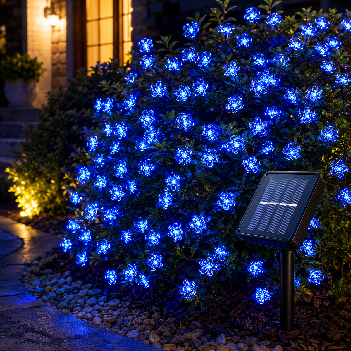 Cherry Blossom Solar String Lights – Romantic Outdoor Fairy Lighting for Gardens, Patios, Balconies, Weddings, Parties and Warm Decorative Ambience