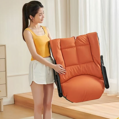 Foldable Tatami Recliner Chair – Adjustable Backrest, Armrests, Portable Floor Seat with Free Pillow for Dorm, Bedroom & Outdoor Relaxation