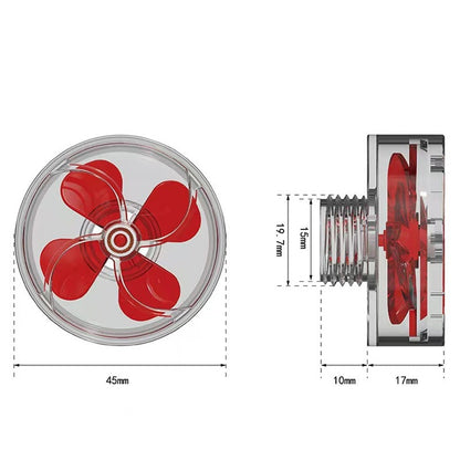 Auto-Rotating 4-Blade Aquarium Fan Kit – Fish Tank Outlet Accessory with Clover-Style Flow Rotation, Filter Screen Compatibility & Enhanced Water Circulation