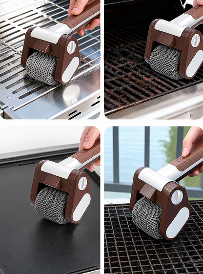 Rechargeable Electric Grill Brush – LED-Lighted BBQ Cleaner with 304 Stainless Steel Replaceable Heads for Fast, Powerful Barbecue Grate Cleaning
