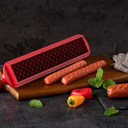 Stainless Steel Hot Dog Slicer – Multifunction Precision Mesh Sausage Cutter for Fast, Even Kitchen Prep, Parties, Snacks and Creative Food Presentation