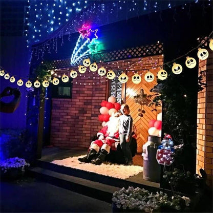 Nightmare Before Christmas Solar Garland – Waterproof Outdoor LED Light-Up Vine with 8 Modes for Halloween & Holiday Décor