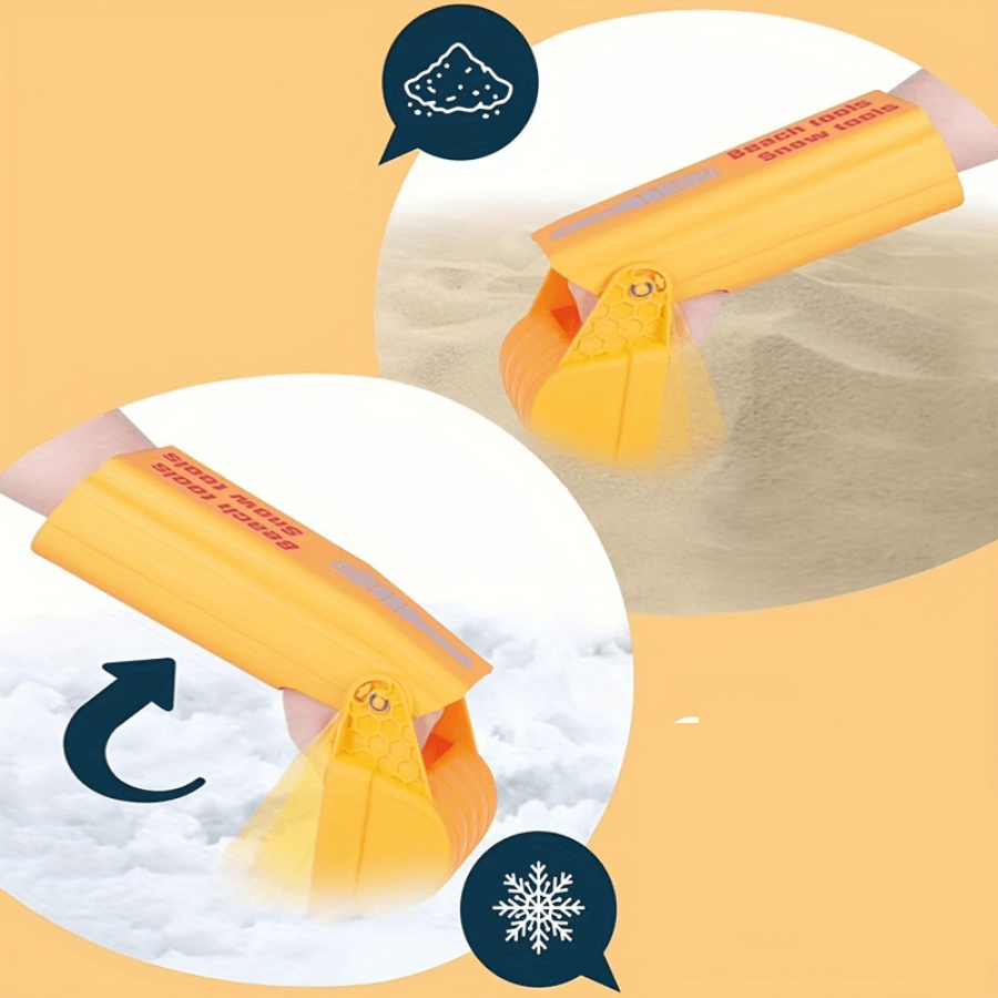 Pro Sand & Snow Shovel Set - 1pc/2pcs Heavy-Duty Orange Plastic Tool for Kids & Adults, Beach or Winter Adventures