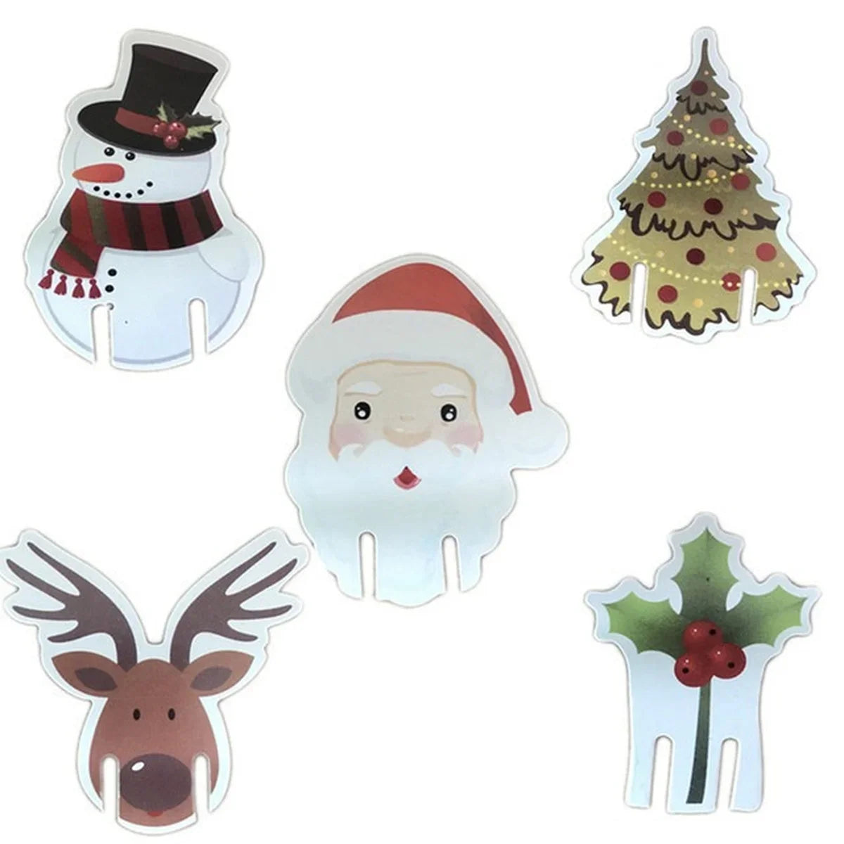 Wine Glass Christmas Card Set – 10-Piece  Santa Hat Cup Decorations for Home, Parties, Xmas Table Settings & New Year Celebrations