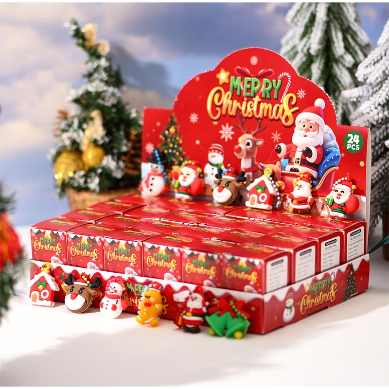 Christmas Party Keychain Gift Box Set – 24-Piece Holiday Key Ring Pack for Kids & Adults, Perfect for Xmas Parties, Surprises & Gift Bags