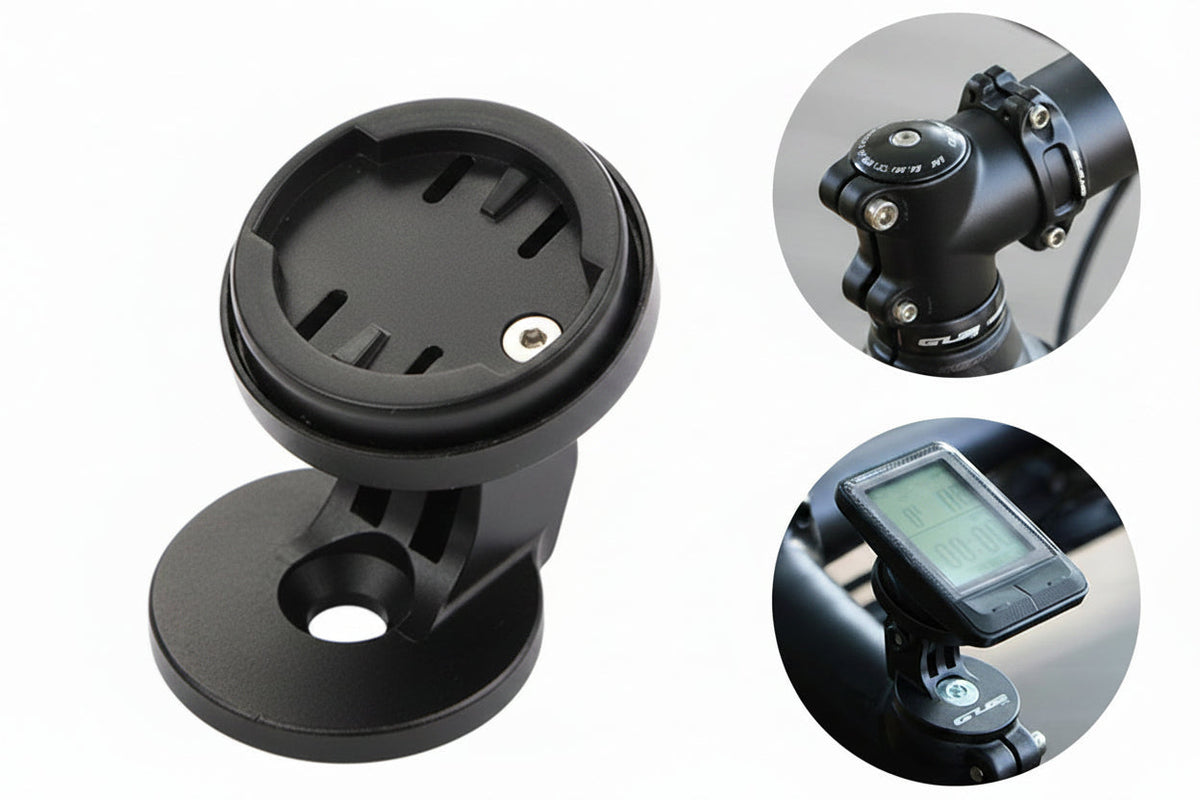 Aluminum Bicycle Computer Mount – Stem Mounted Cycling Computer Holder for GPS Bike Computers, Speedometers and Stopwatches